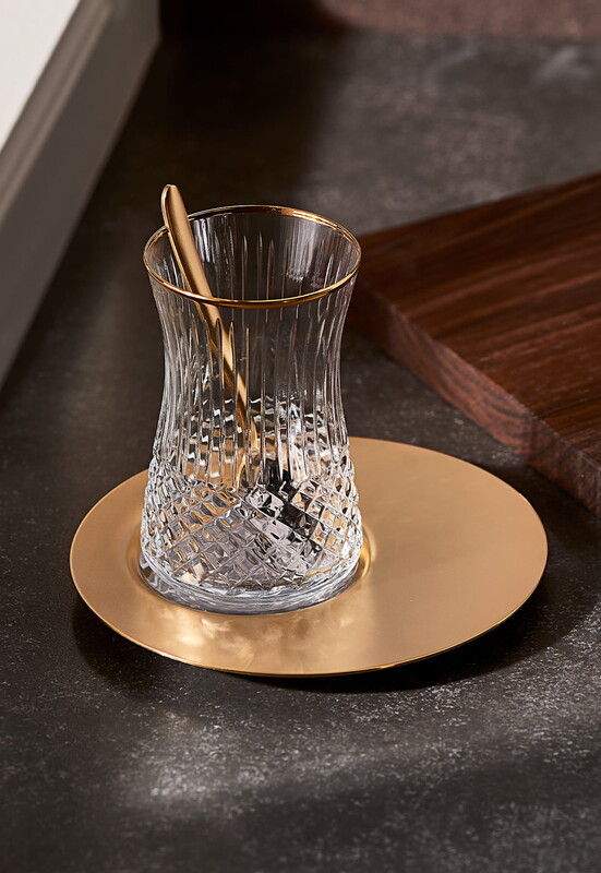 Crystal Pattern Tea Glass (6 Pcs ) - Thumbnail