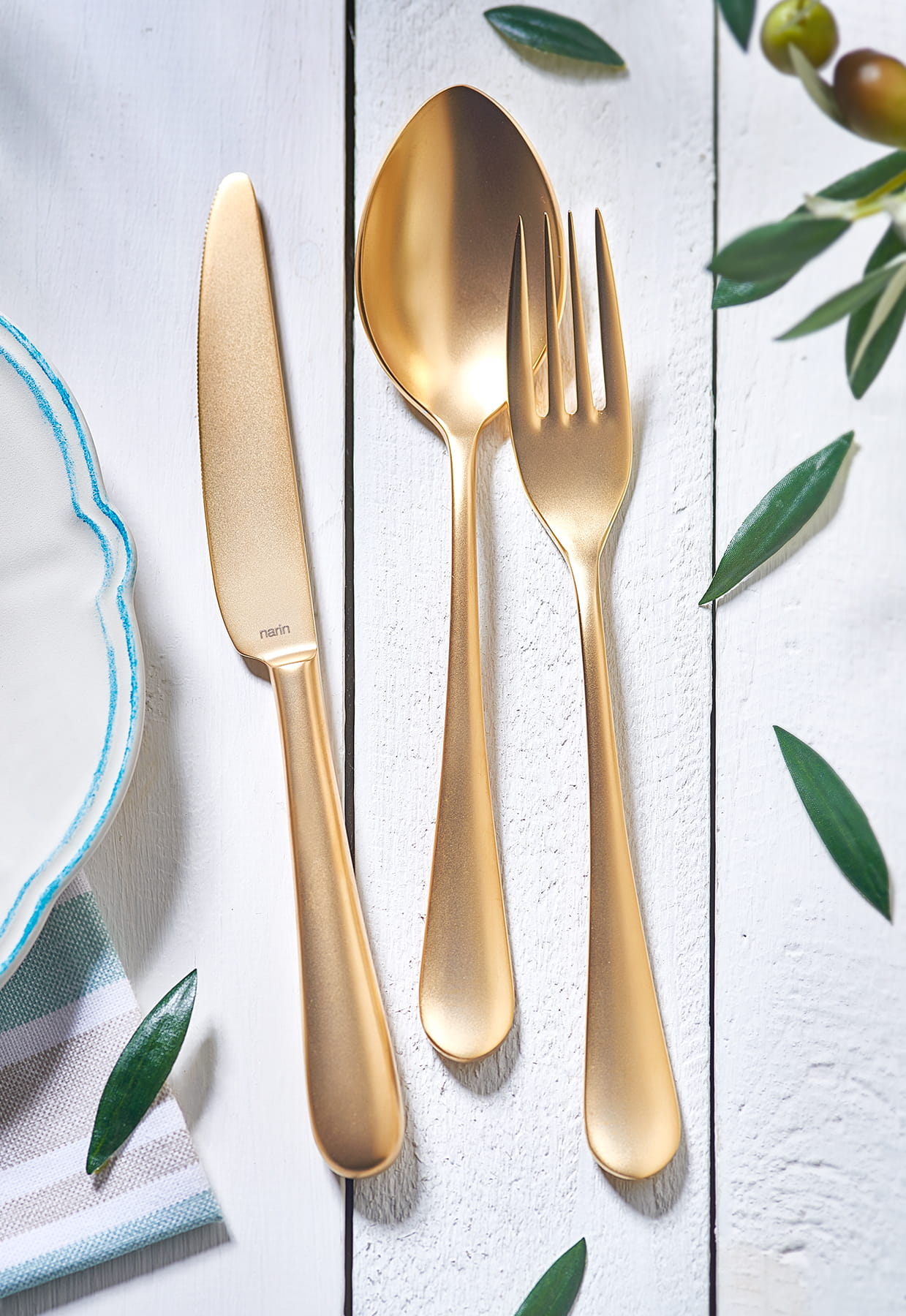 Epsilon - Satin Gold (Full) - 42 Pieces Set