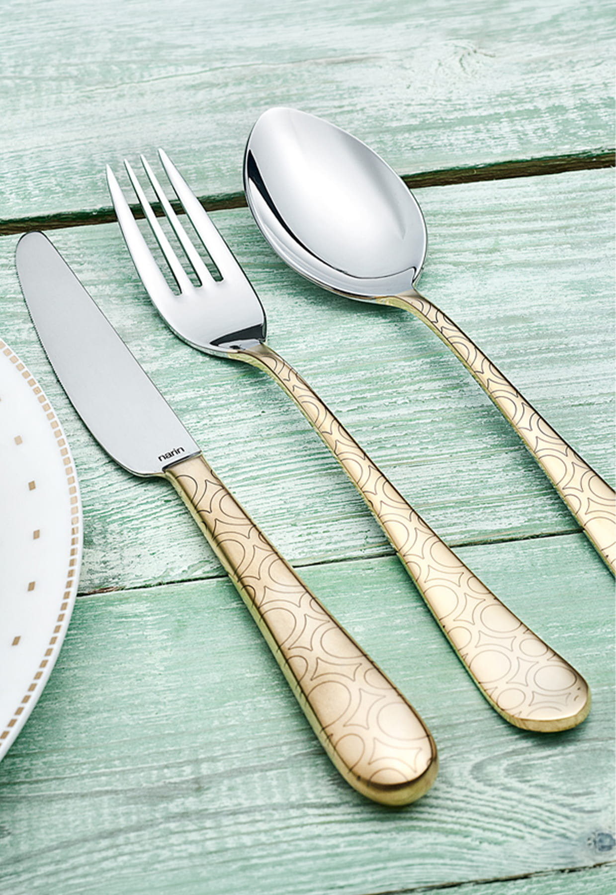 Epsilon Rome - Satin Gold Decorated - 42 Pieces Set