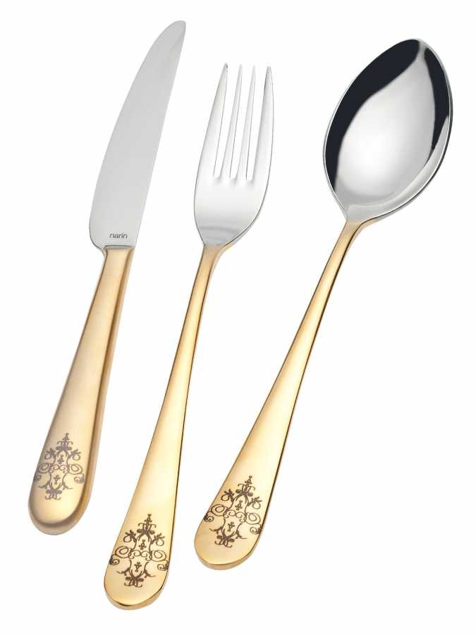 Epsilon - Satin Gold Decorated - 18 Pieces Set