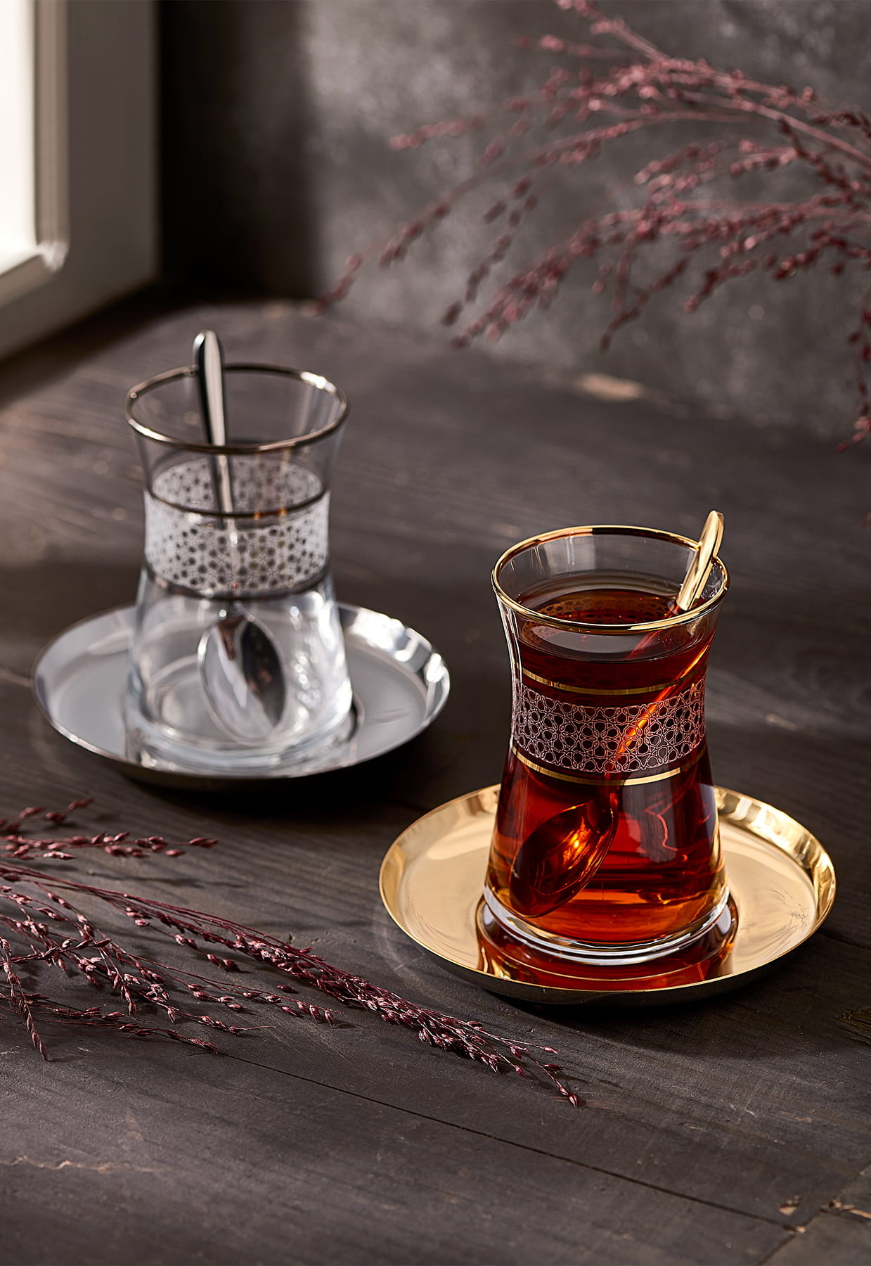 Flower Pattern Halley Tea Set - 19 Pcs Set