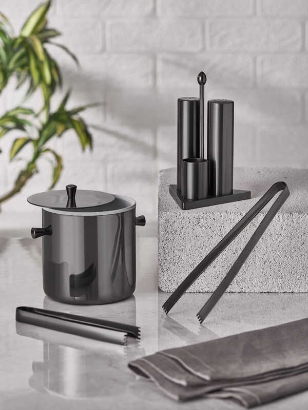  - Ice Bucket-Salt Pepper Set-Ice Tong (Grey Color)