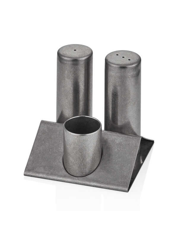  - Salt & Pepper Set - Pyramid Stand - Retro