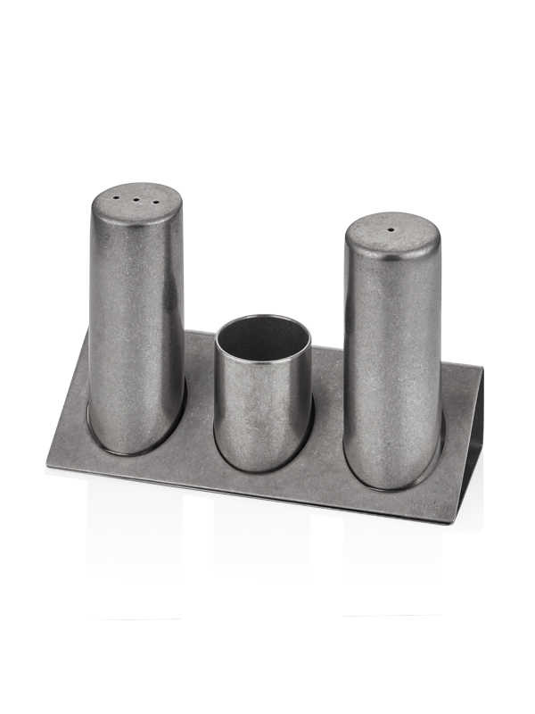 Salt & Pepper Set - Pyramid Stand - Retro