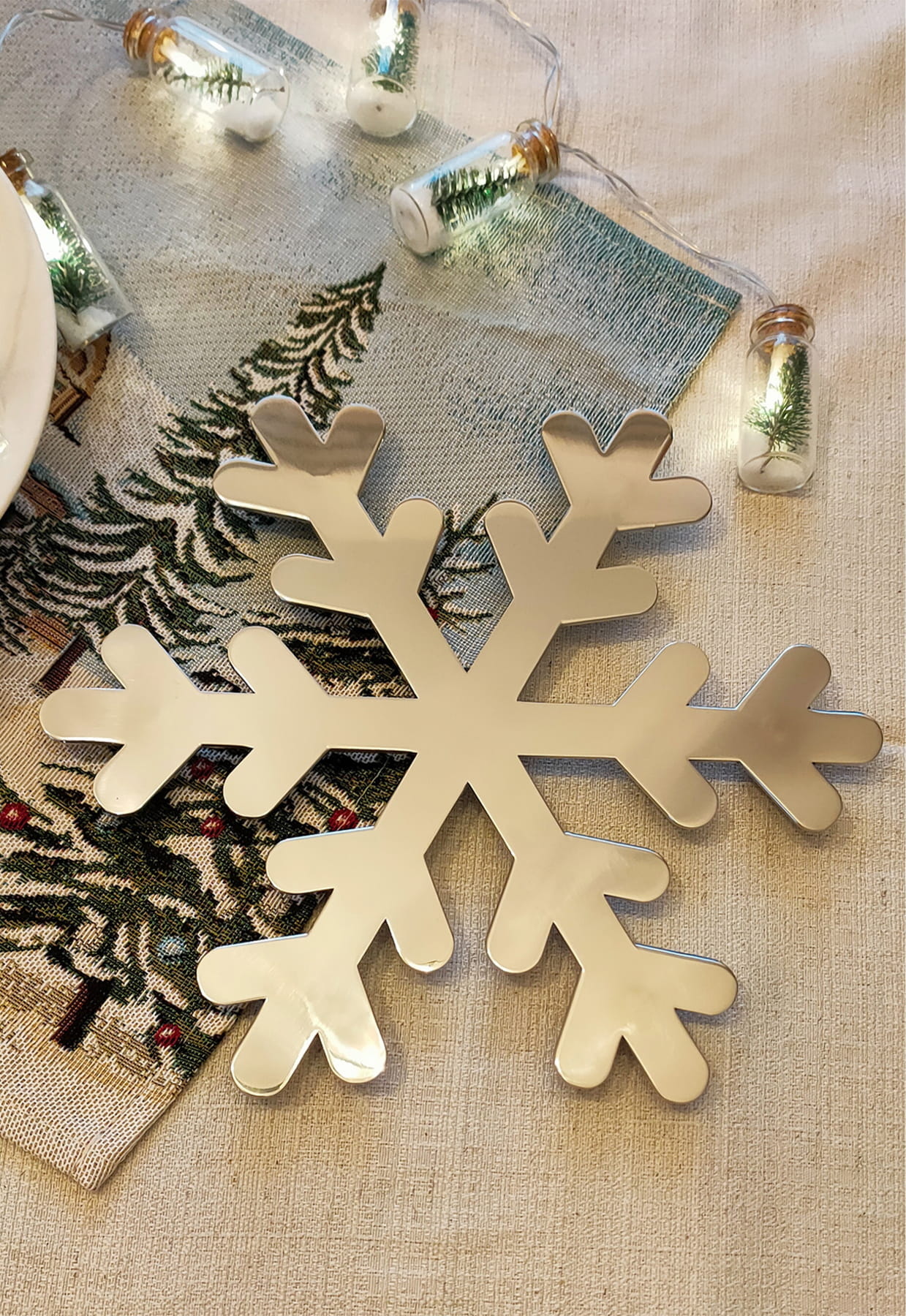 Snowflake Table Mat - Plain